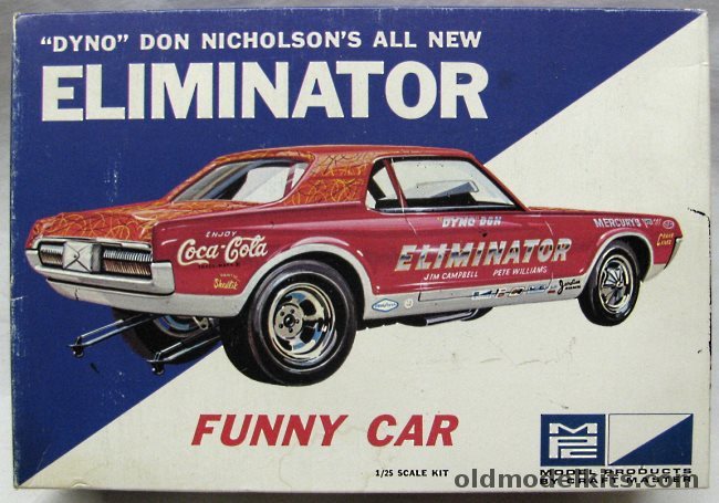 MPC 1/25 Mercury Cougar Dyno Don Nicholson's Eliminator Funny Car, 711-200 plastic model kit